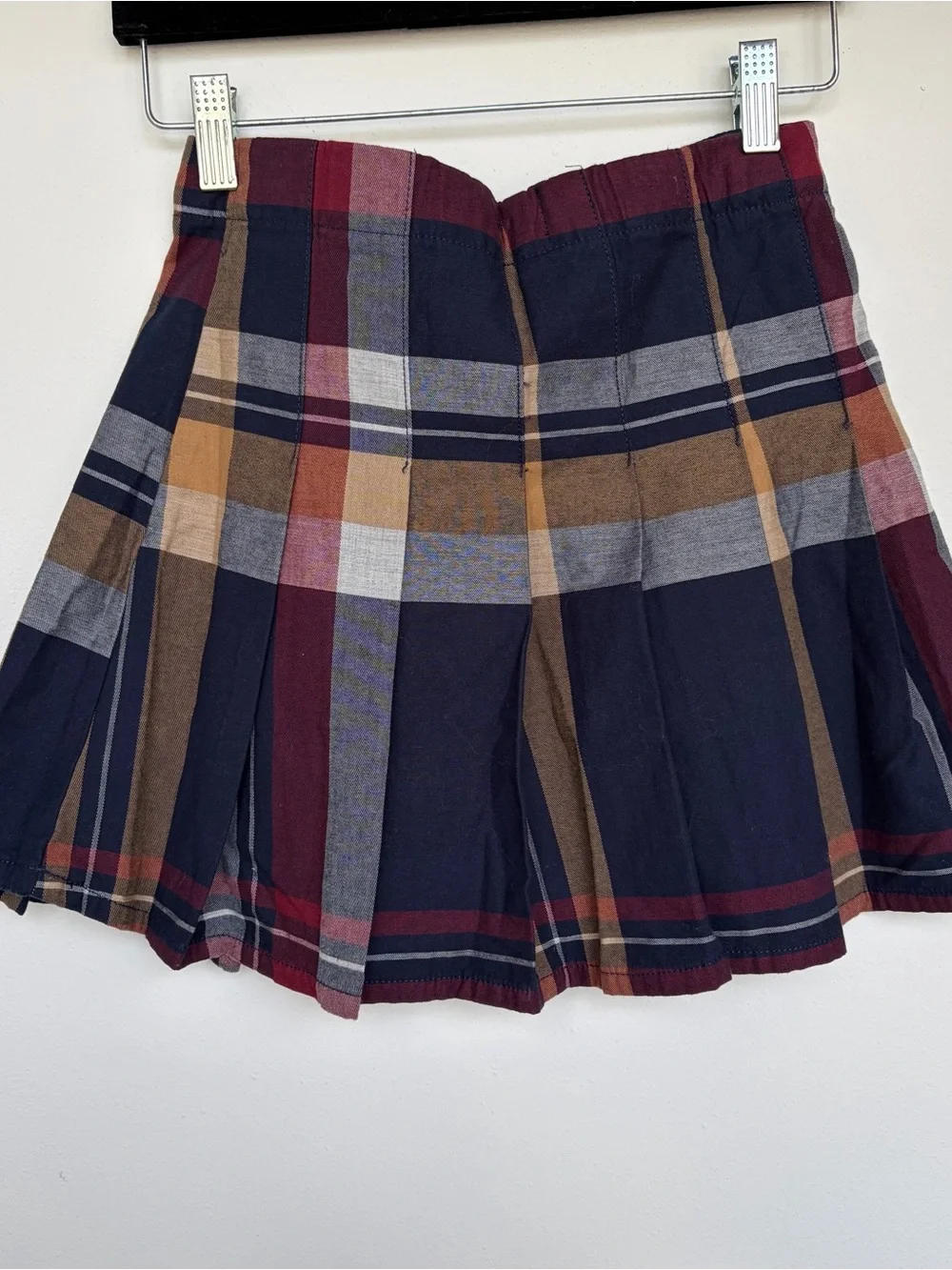 NWT Hope & Henry Adjustable Pleated Plaid Skirt Organic Cotton Girl 12 NEW